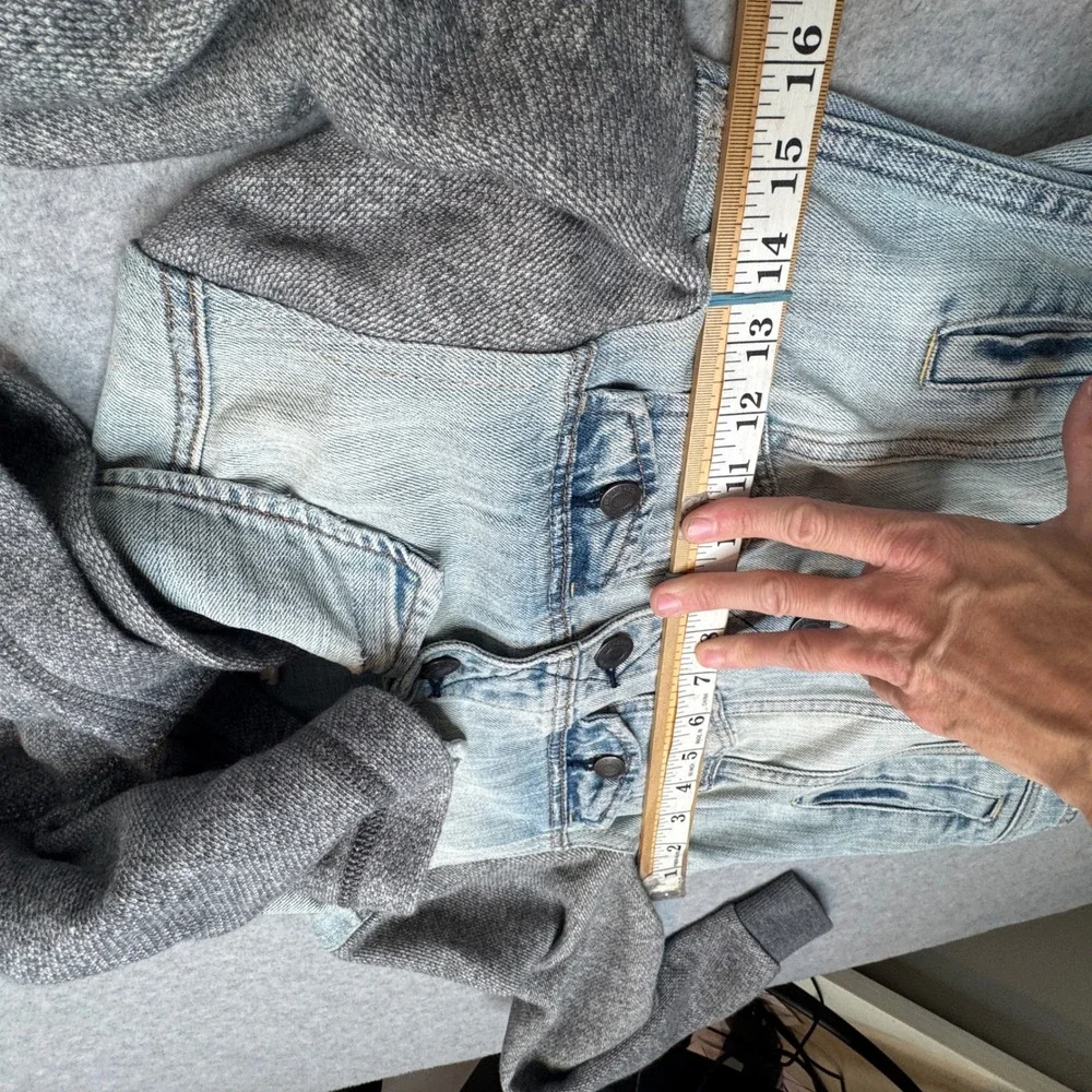 American Eagle‎ Outfitters Denim Hoodie Jacket Women's Small Gray Blue